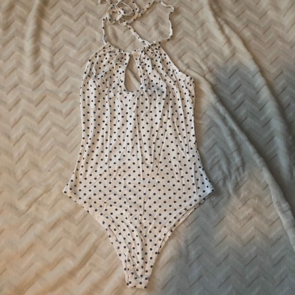 NWOT Polka-Dot Nasty Gal Halter Bodysuit